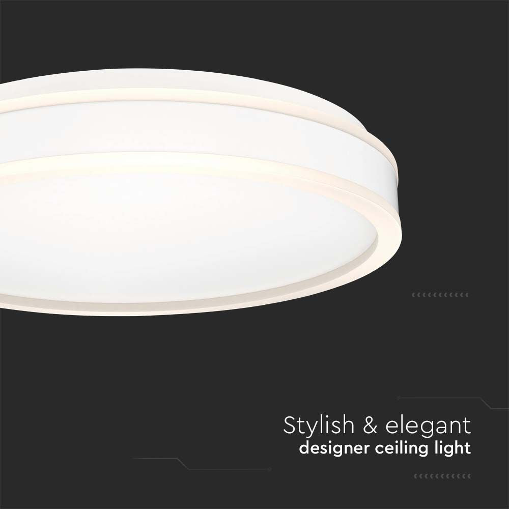 38W Lampa dekoracyjna LED / Barwa: 4000K / Kolor: Biały / Kształt: Okrągły