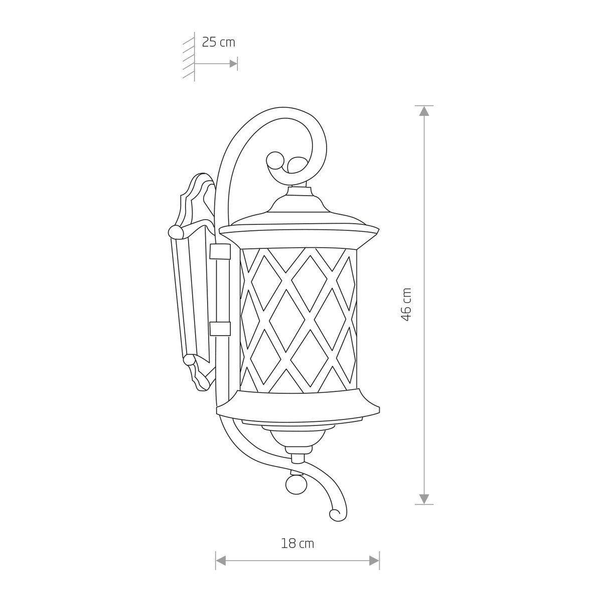 Nowodvorski Lampa ścienna natynkowa LANTERN 25W only LED 50/60Hz IP23 - Aluminium lakierowane - Czarny patynowany miedzią 6911