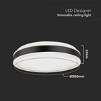 42W Lampa dekoracyjna LED TRIAC / Ściemniana / 4000K / Kolor: Czarny / Kształt: Okrągły