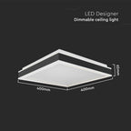 38W Lampa dekoracyjna LED 4000K / Kolor: Czarny / Kształt: Kwadratowy