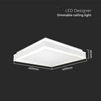 38W Lampa dekoracyjna LED 4000K / Kolor: Biały / Kształt: Kwadratowy