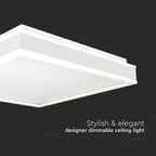 38W Lampa dekoracyjna LED 4000K / Kolor: Biały / Kształt: Kwadratowy