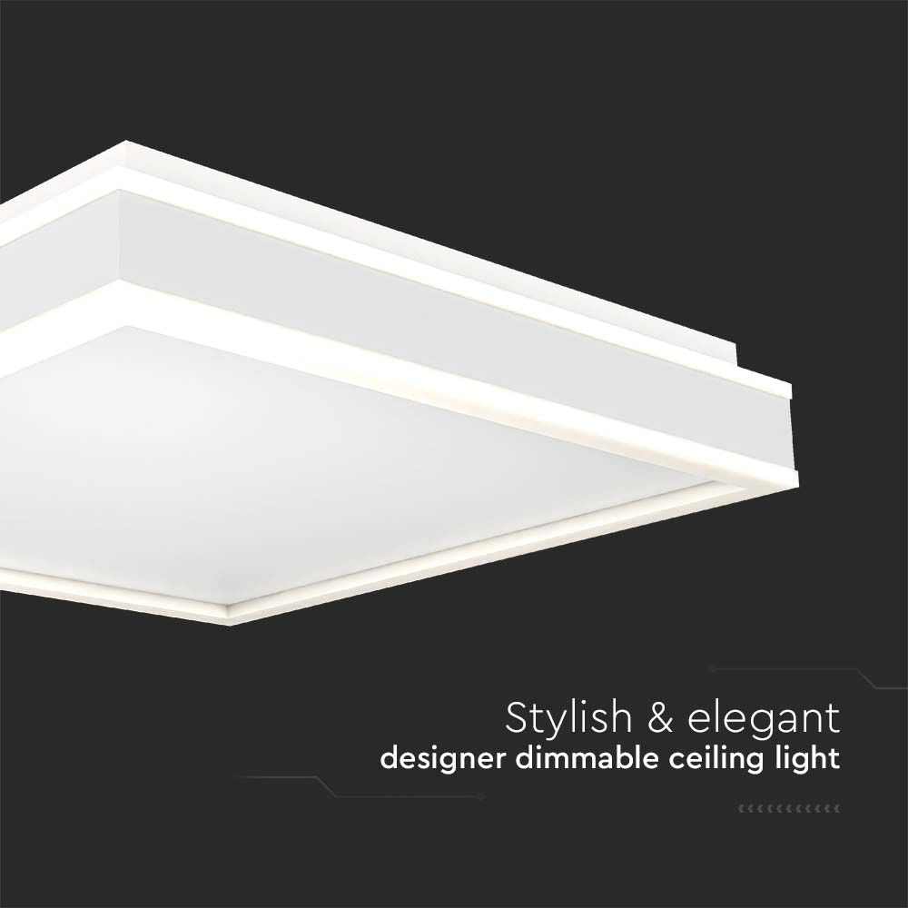 38W Lampa dekoracyjna LED 4000K / Kolor: Biały / Kształt: Kwadratowy