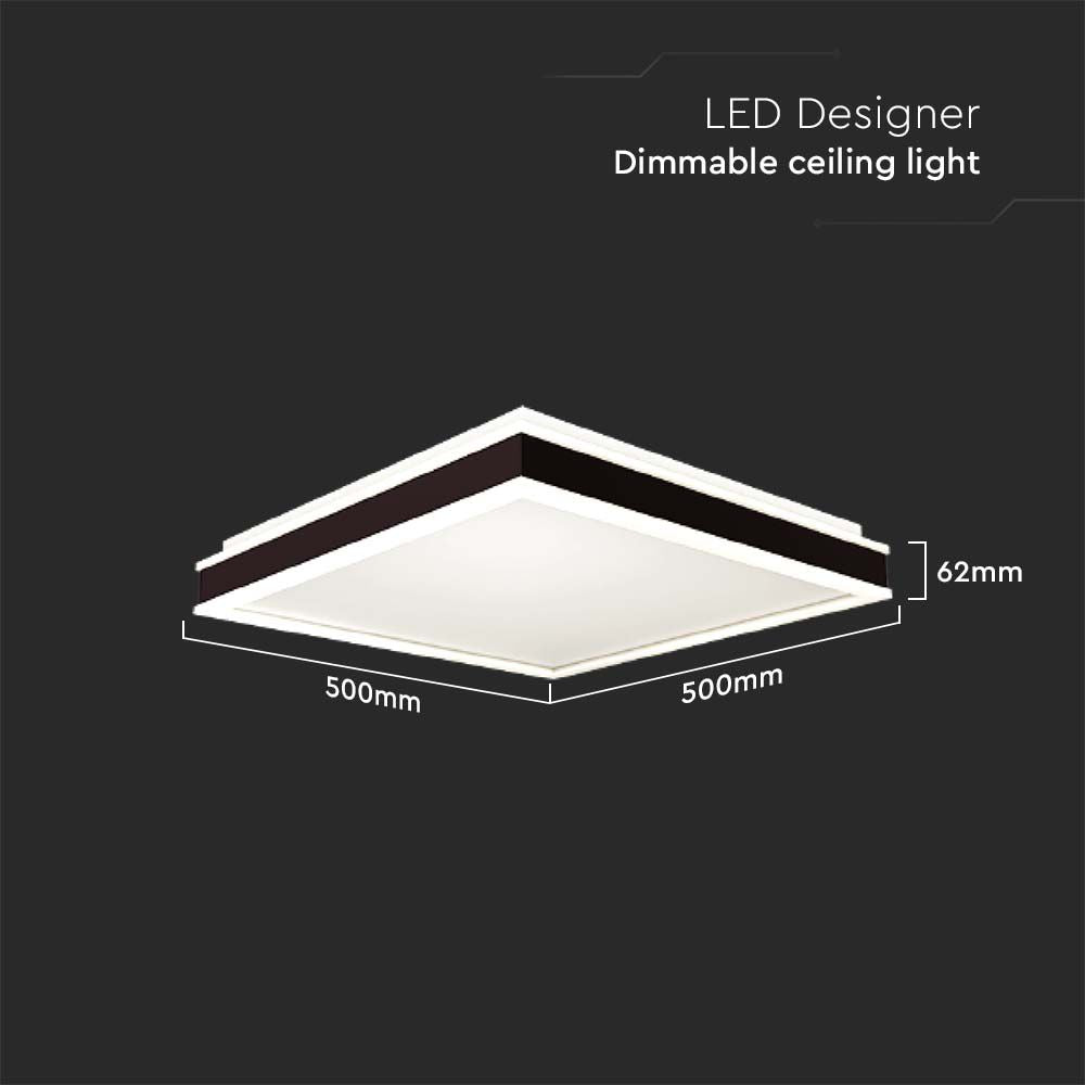 48W Lampa dekoracyjna LEDTRIAC / Ściemniana / Barwa: 4000K/ Kolor: Czarny / Kształt: Kwadratowy