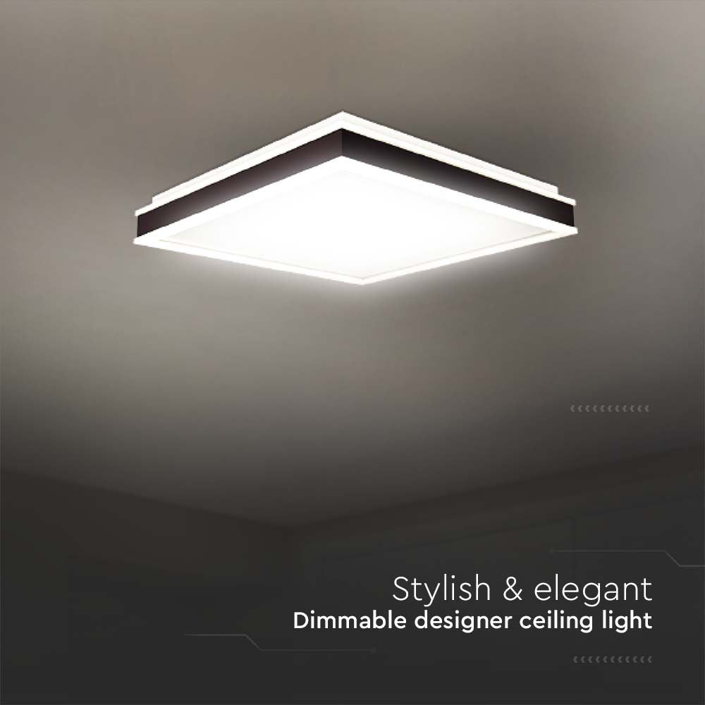 48W Lampa dekoracyjna LEDTRIAC / Ściemniana / Barwa: 4000K/ Kolor: Czarny / Kształt: Kwadratowy