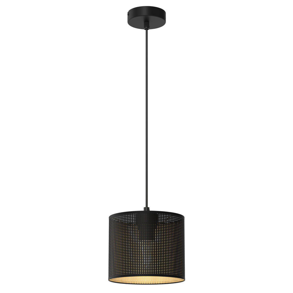 żyrandol Loft shade black, cylinder shade dia 180, h 150 black/gold 1xE27