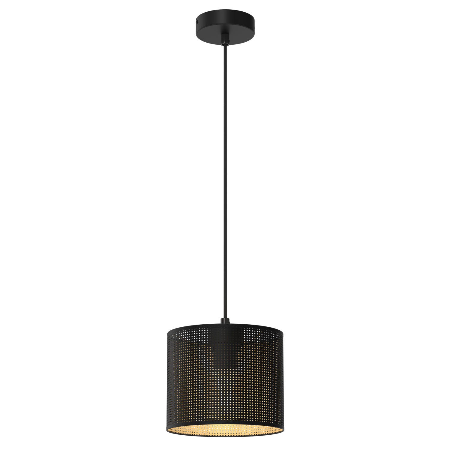 żyrandol Loft shade black, cylinder shade dia 180, h 150 black/gold 1xE27