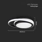38W Lampa Dekoracyjna LED / Barwa: 4000K / Czarna