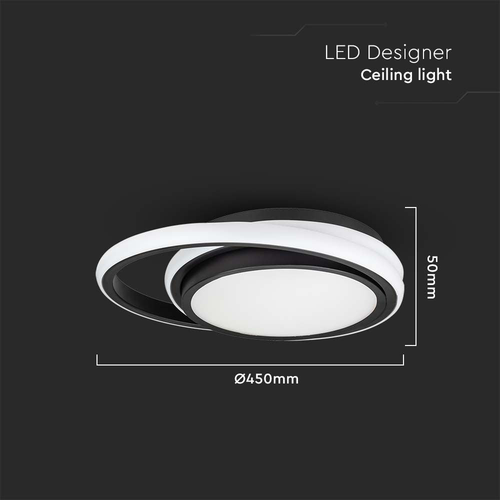 38W Lampa Dekoracyjna LED / Barwa: 4000K / Czarna