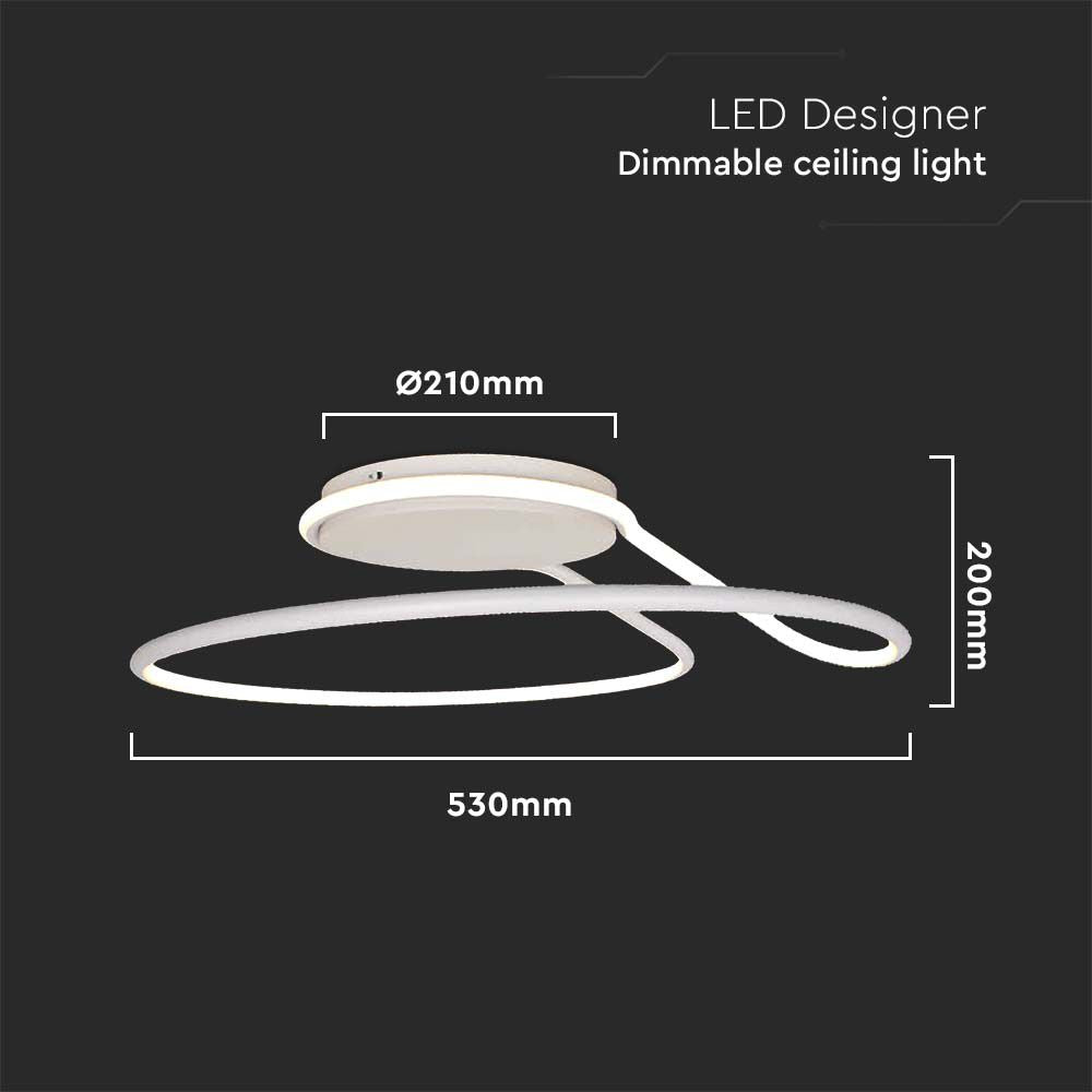 54W Lampa Dekoracyjna LED / Barwa: 4000K / Ściemniana / Biała