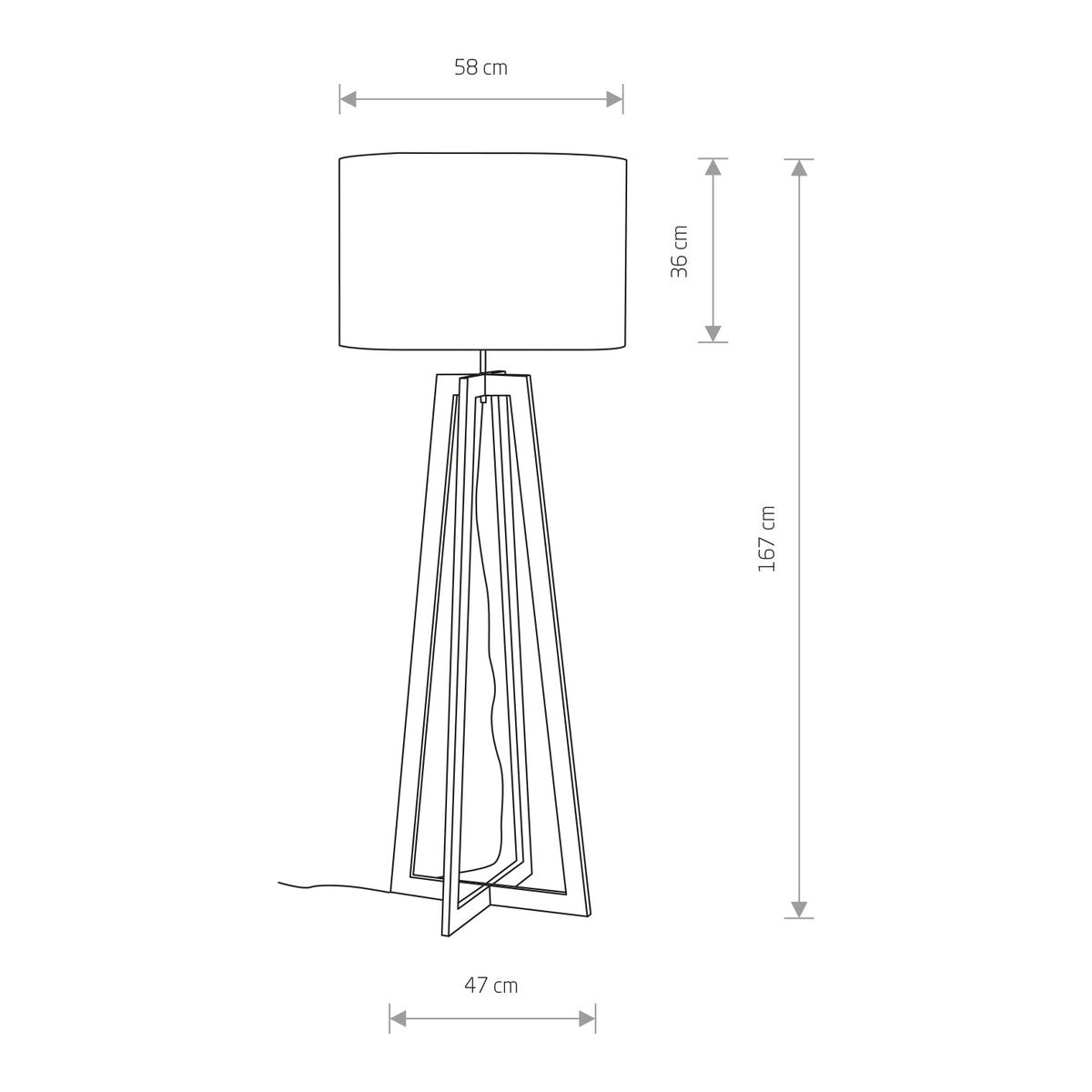 Nowodvorski Lampa podłogowa ACROSS 25W only LED 50/60Hz - Sklejka - Naturalne drewno 6927