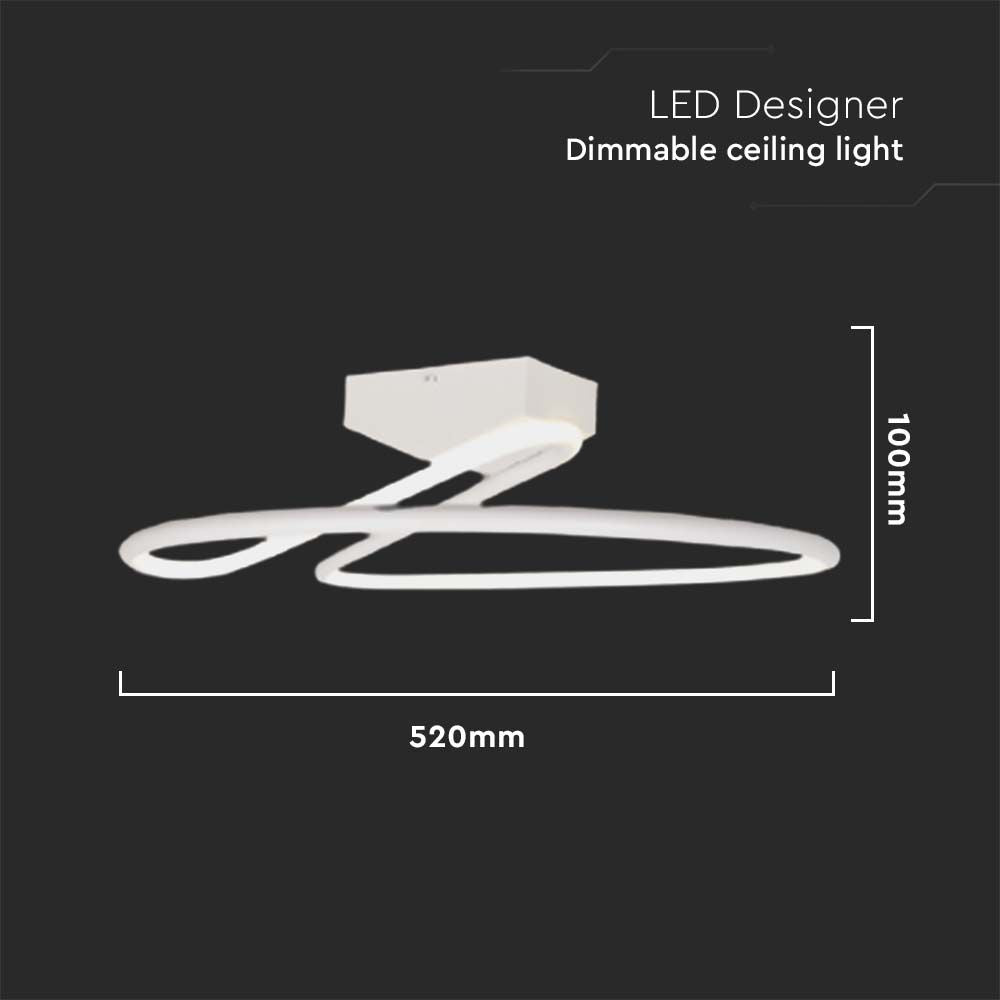 43W Lampa dekoracyjna LED / Barwa: 4000K / Kolor: Biały / Kształt: Okrągły