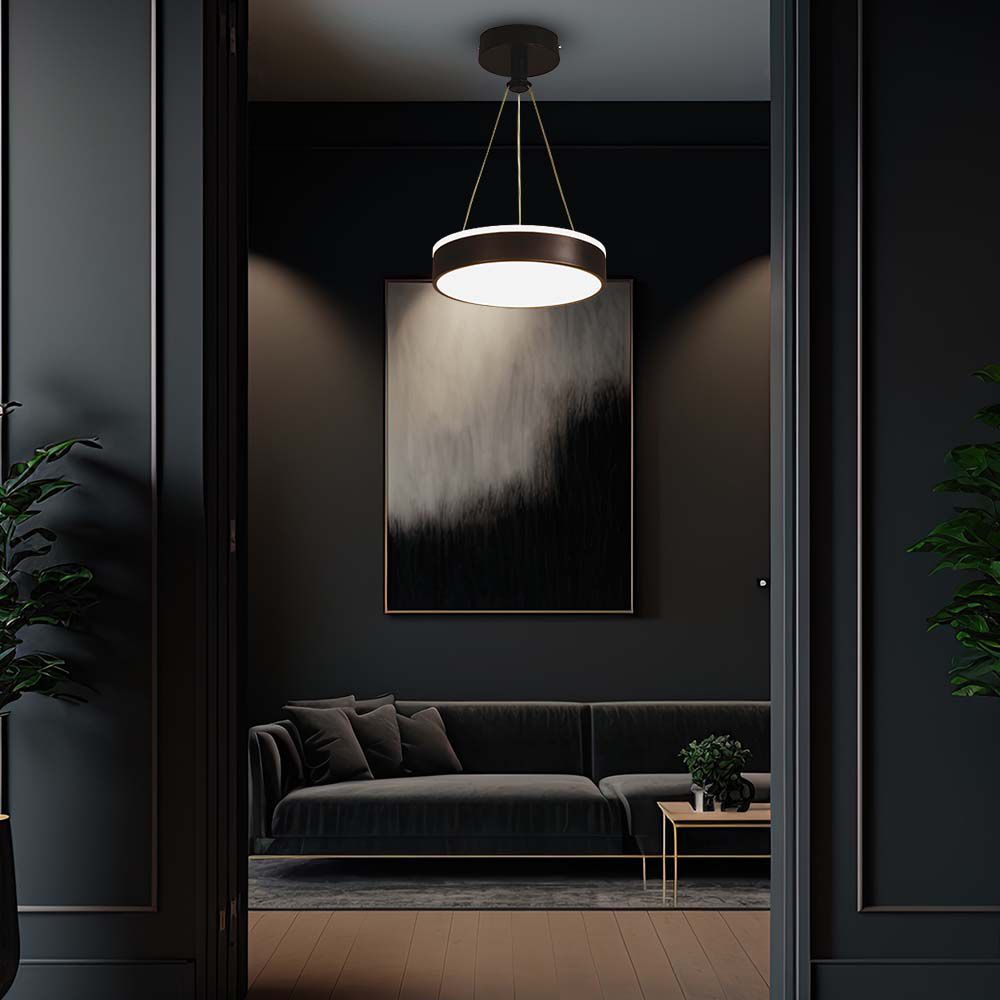 12W Lampa wisząca dekoracyjna LED / Barwa: 4000K/ Kolor: Czarny