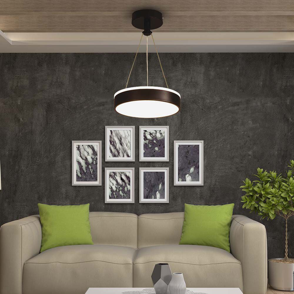 12W Lampa wisząca dekoracyjna LED / Barwa: 4000K/ Kolor: Czarny