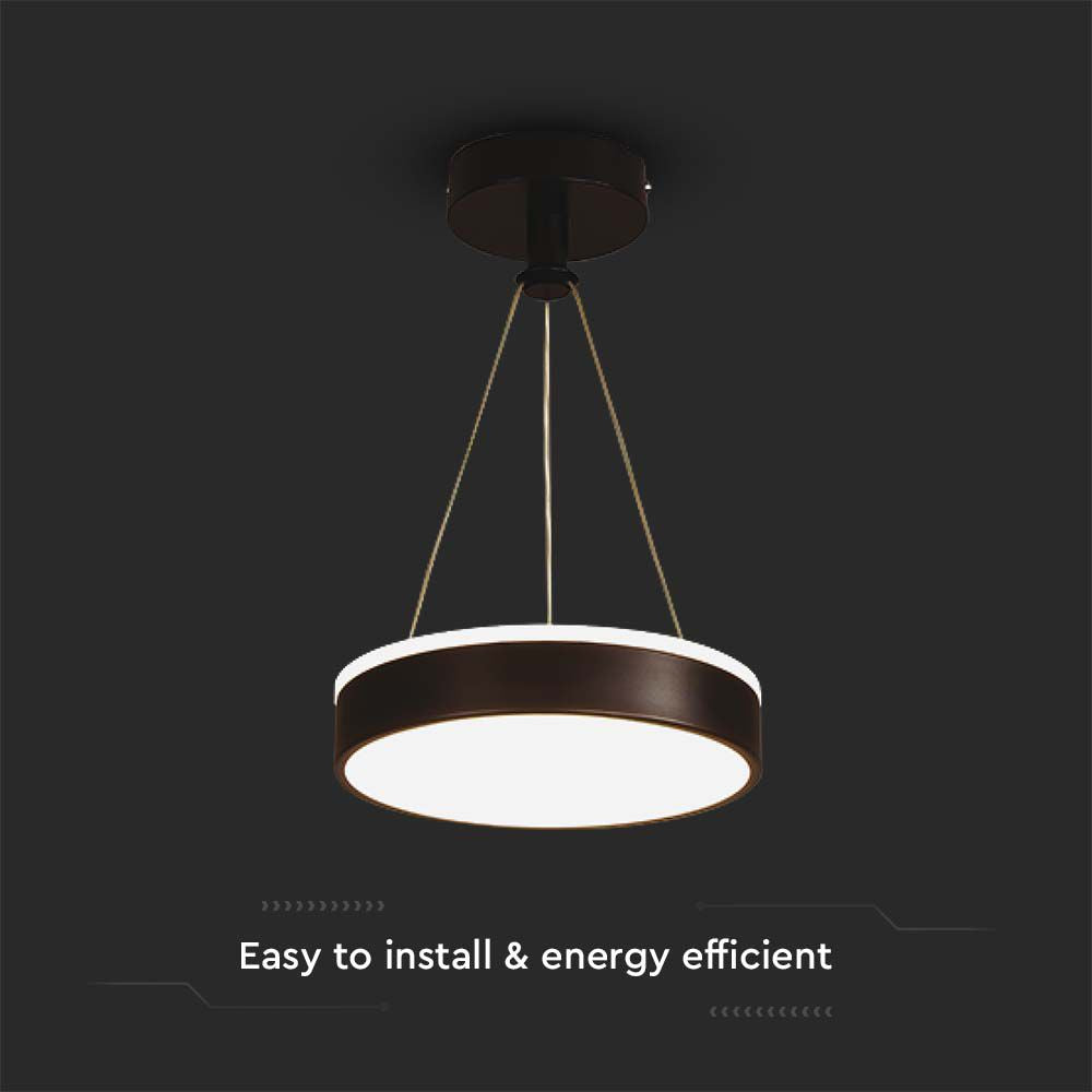12W Lampa wisząca dekoracyjna LED / Barwa: 4000K/ Kolor: Czarny