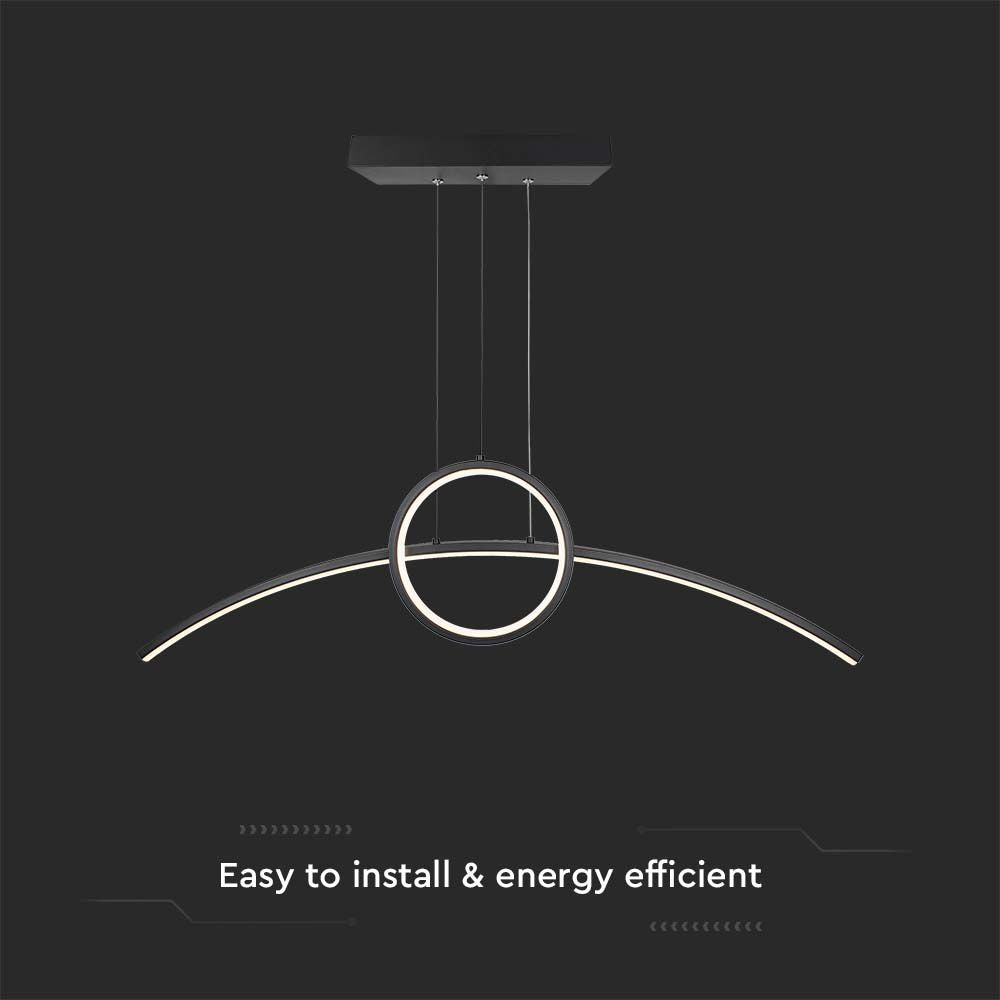 30W Lampa dekoracyjna LED 4000K / Kolor: Czarny