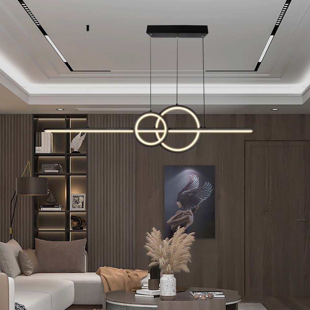 15W Lampa wisząca dekoracyjna LED 4000K / Kolor: Czarny