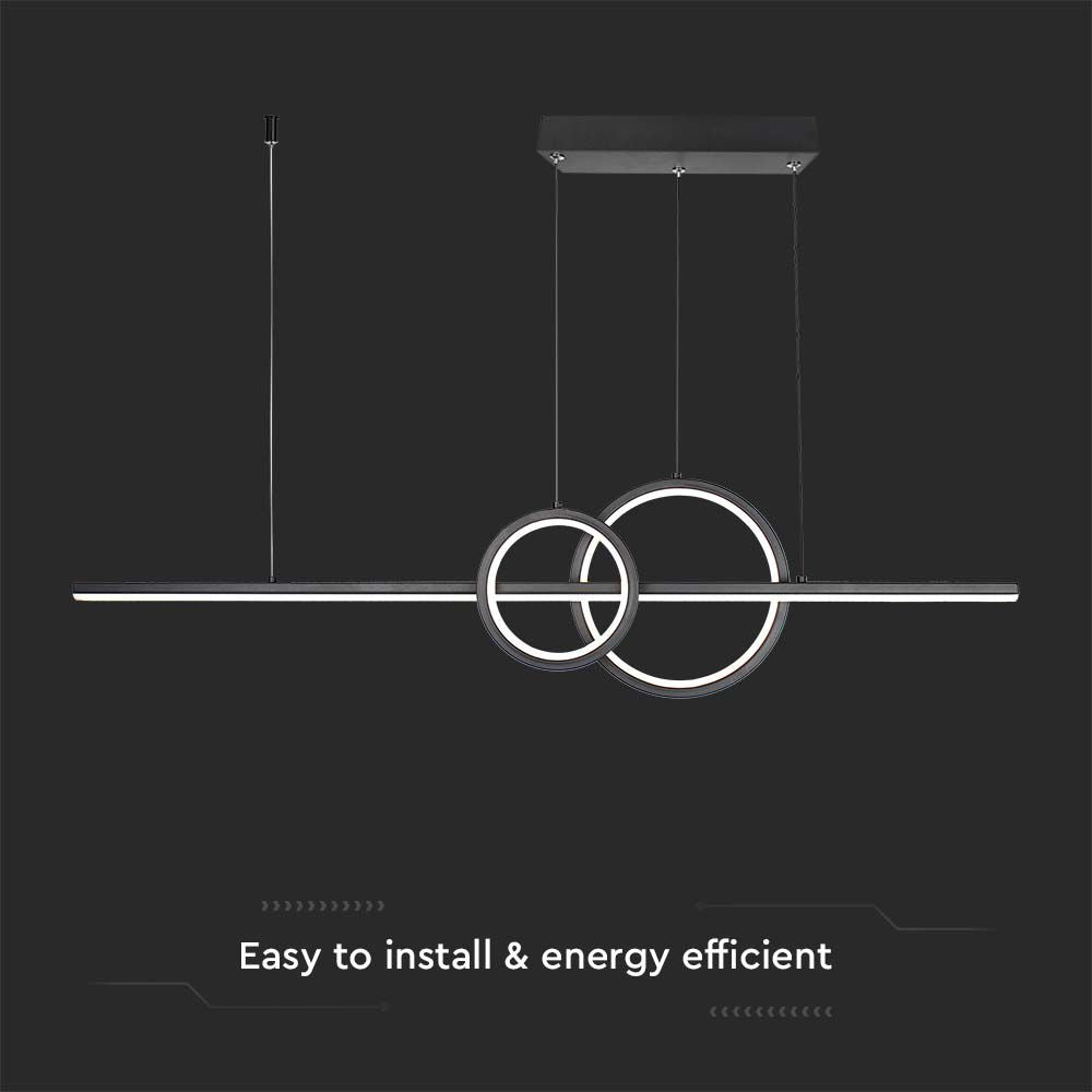 15W Lampa wisząca dekoracyjna LED 4000K / Kolor: Czarny