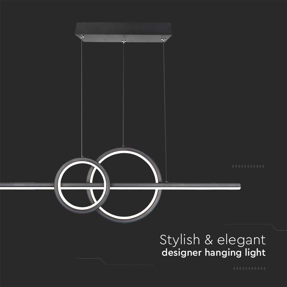 15W Lampa wisząca dekoracyjna LED 4000K / Kolor: Czarny