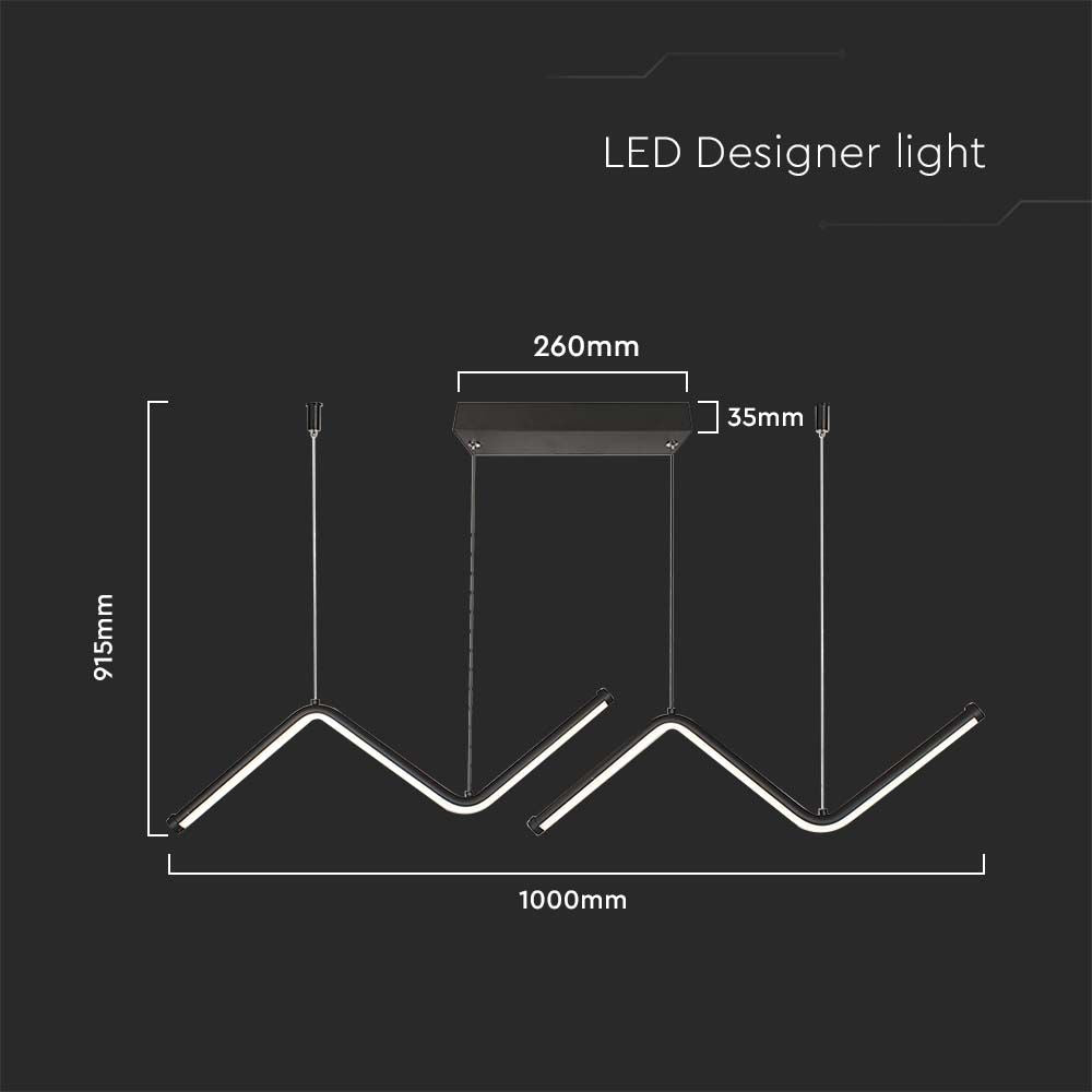 12W Lampa wisząca dekoracyjna LED / Barwa: 4000K/ Kolor: Czarny
