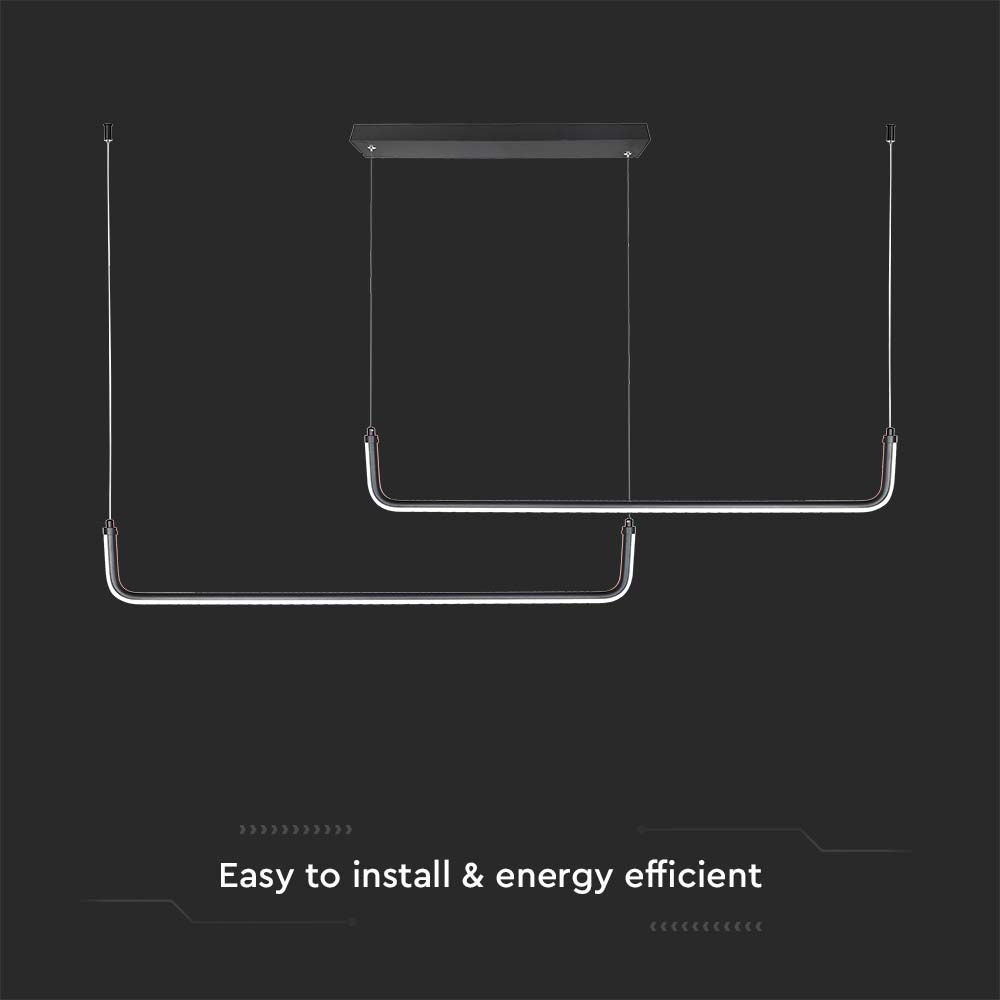 24W Lampa wisząca dekoracyjna LED 4000K / Kolor: Czarny