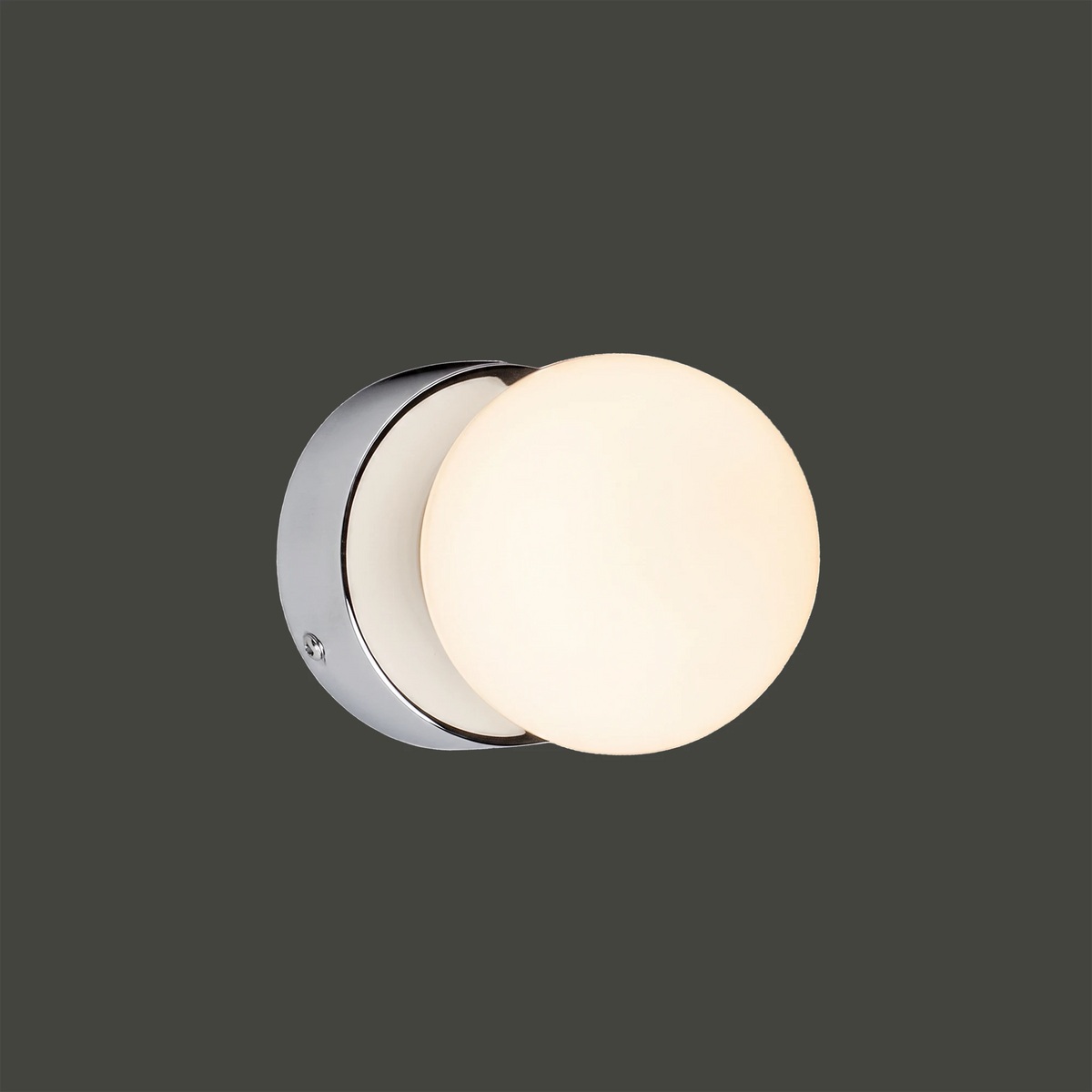 Nowodvorski Kinkiet BRAZOS 10W only LED 50/60Hz - Szkło - Biel, Chrom 6948 - lampa włączona