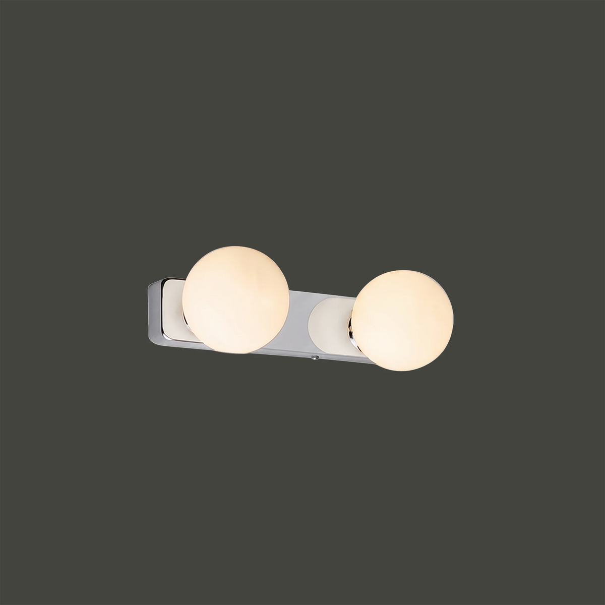Nowodvorski Kinkiet BRAZOS 2x10W only LED 50/60Hz - Szkło - Chrom, Biel 6950 - lampa włączona