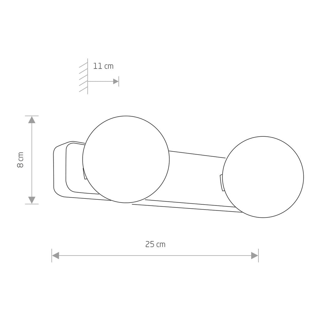 Nowodvorski Kinkiet BRAZOS 2x10W only LED 50/60Hz - Szkło - Chrom, Biel 6950