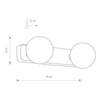 Nowodvorski Kinkiet BRAZOS 2x10W only LED 50/60Hz - Szkło - Chrom, Biel 6950
