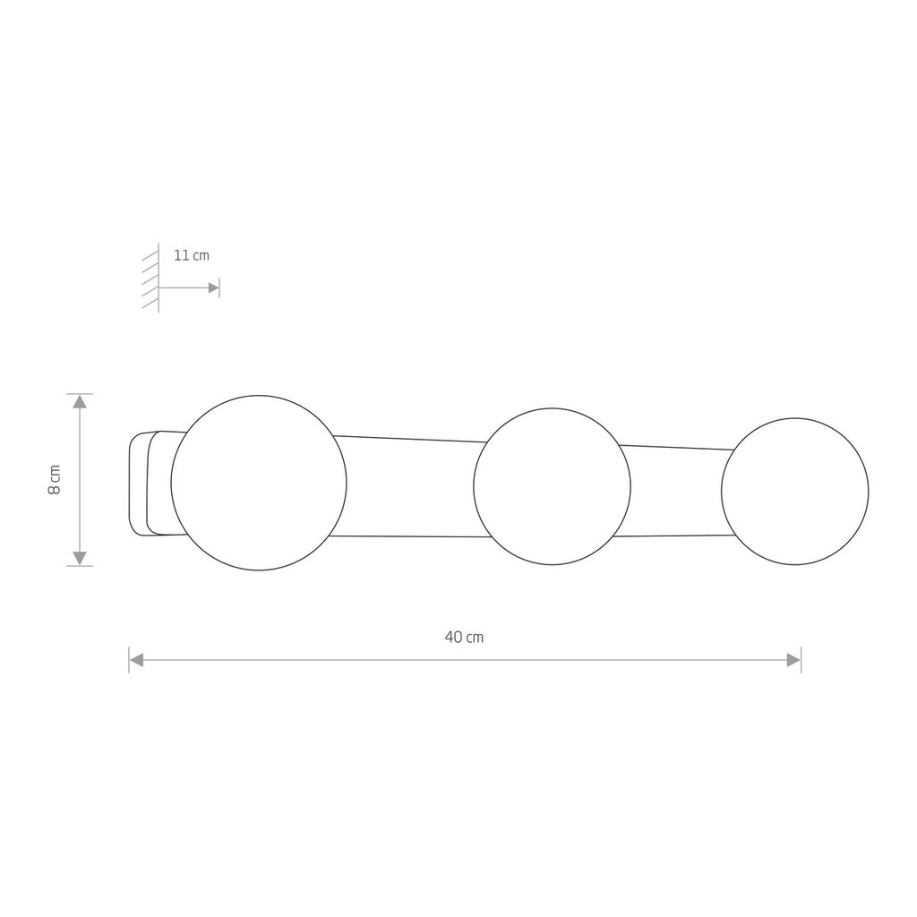 Nowodvorski Kinkiet BRAZOS 3x10W only LED 50/60Hz - Szkło - Chrom, Biel 6951