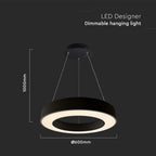 50W Lampa wisząca dekoracyjna LED Triac / Ściemniana / 4000K / Kolor: Czarny