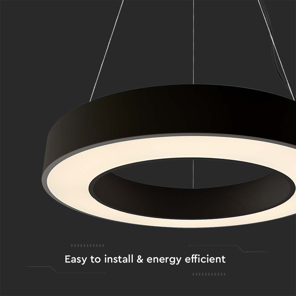 50W Lampa wisząca dekoracyjna LED Triac / Ściemniana / 4000K / Kolor: Czarny