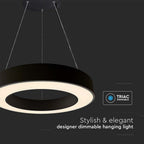 50W Lampa wisząca dekoracyjna LED Triac / Ściemniana / 4000K / Kolor: Czarny