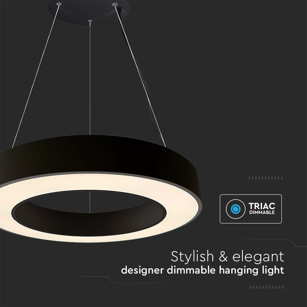 50W Lampa wisząca dekoracyjna LED Triac / Ściemniana / 4000K / Kolor: Czarny
