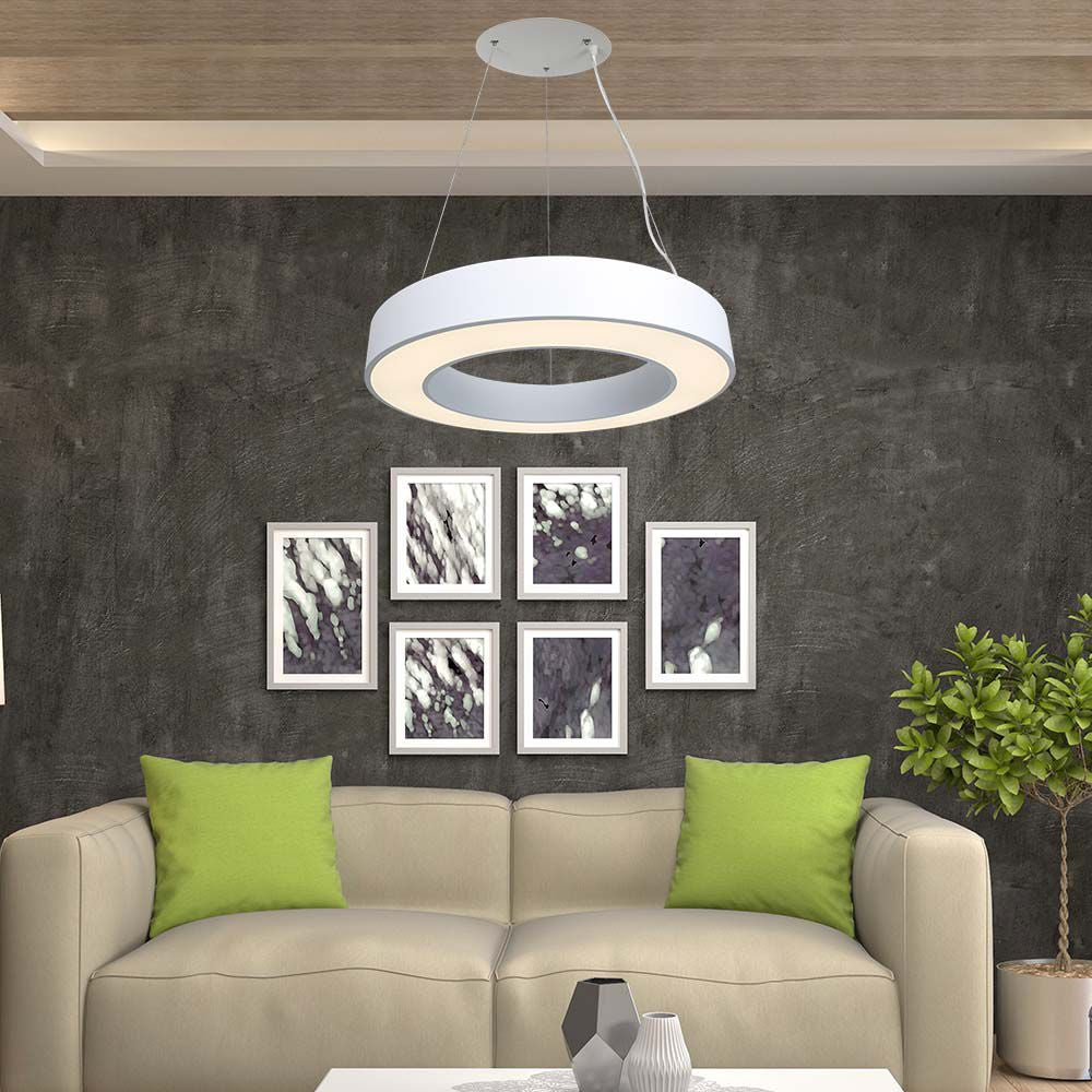 50W Lampa wisząca dekoracyjna LED Triac / Ściemniana / 4000K / Kolor: Biały