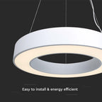 50W Lampa wisząca dekoracyjna LED Triac / Ściemniana / 4000K / Kolor: Biały