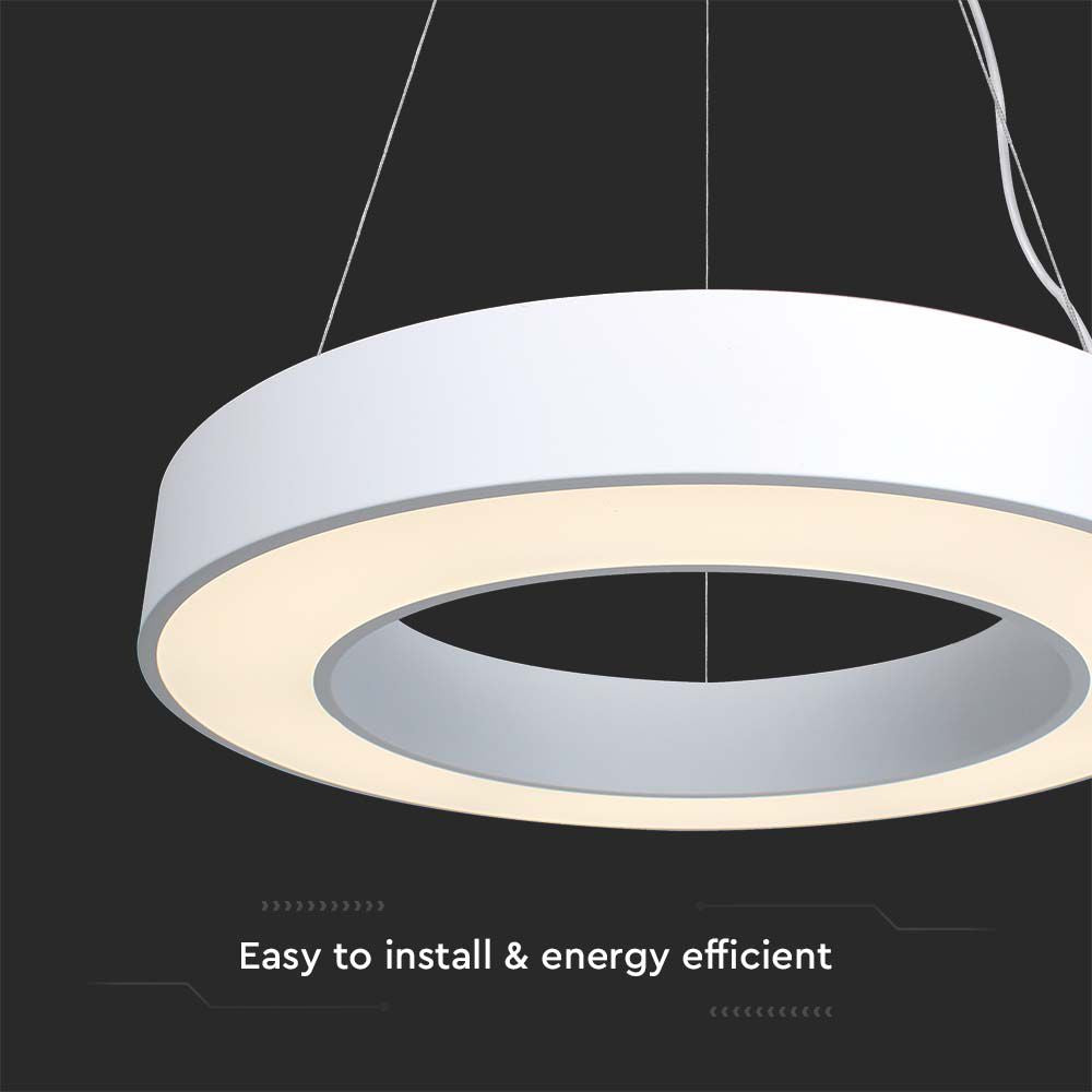 50W Lampa wisząca dekoracyjna LED Triac / Ściemniana / 4000K / Kolor: Biały