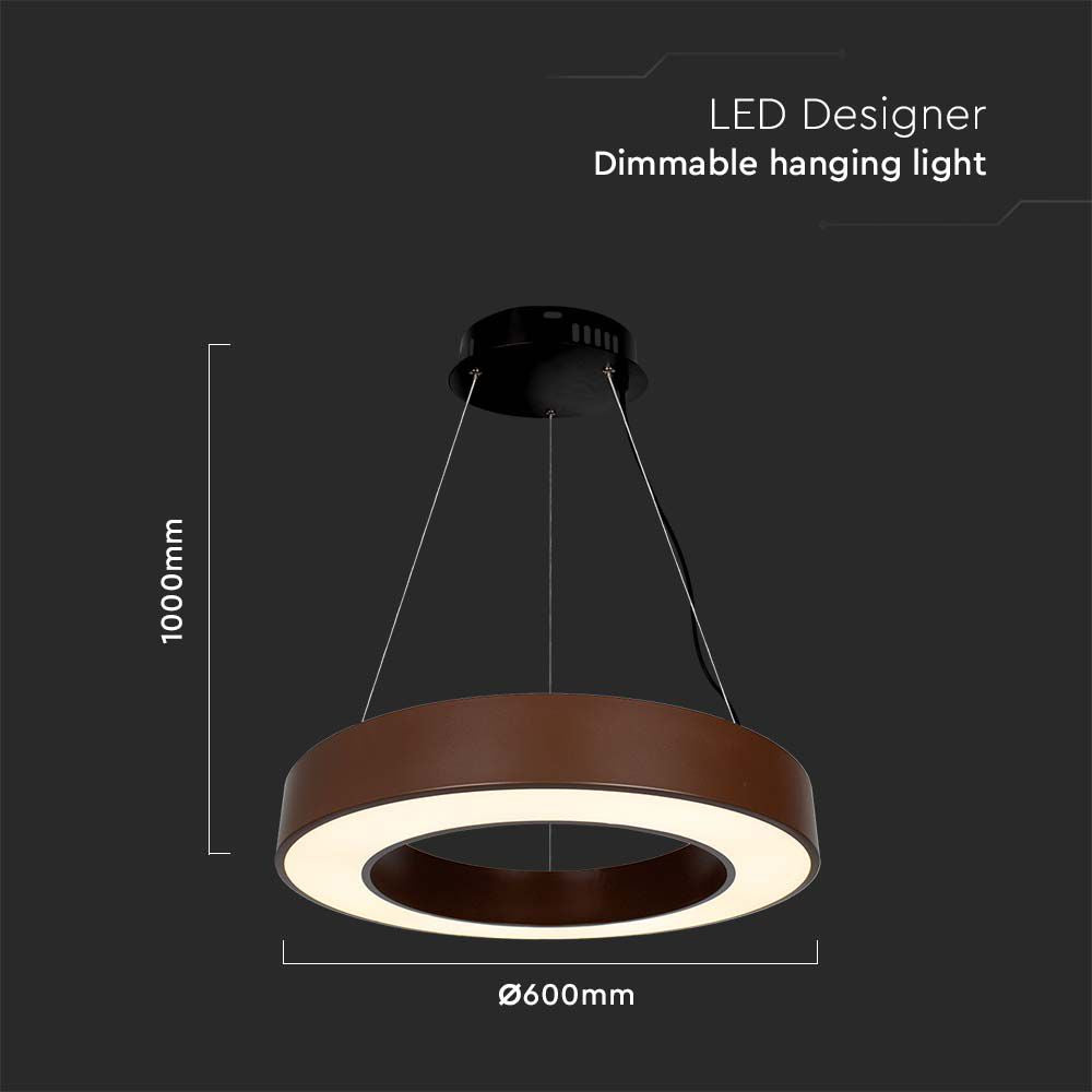 50W Lampa wisząca dekoracyjna LED Triac / Ściemniana / 4000K CORTEN