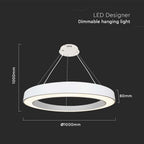 90W Lampa wisząca dekoracyjna LED Triac / Ściemniana / 4000K / Kolor: Biały