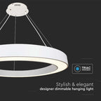 90W Lampa wisząca dekoracyjna LED Triac / Ściemniana / 4000K / Kolor: Biały