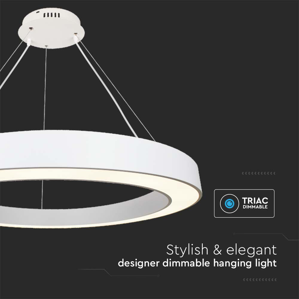 90W Lampa wisząca dekoracyjna LED Triac / Ściemniana / 4000K / Kolor: Biały
