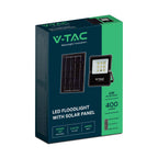 6W Naświetlacz LED solarny / Panel z przewodem / Pilot / Barwa:4000K / Obudowa: Czarna