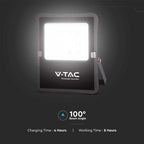 6W Naświetlacz LED solarny / Panel z przewodem / Pilot / Barwa:4000K / Obudowa: Czarna