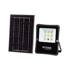 6W Naświetlacz LED solarny / Panel z przewodem / Pilot / Barwa:6400K / Obudowa: Czarna