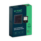 20W Naświetlacz LED solarny / Panel z przewodem / Pilot / Barwa:4000K / Obudowa: Czarna