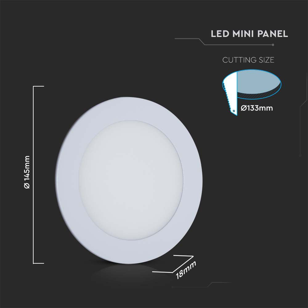 9W Panel LED / Barwa:3w1/ Okrągły