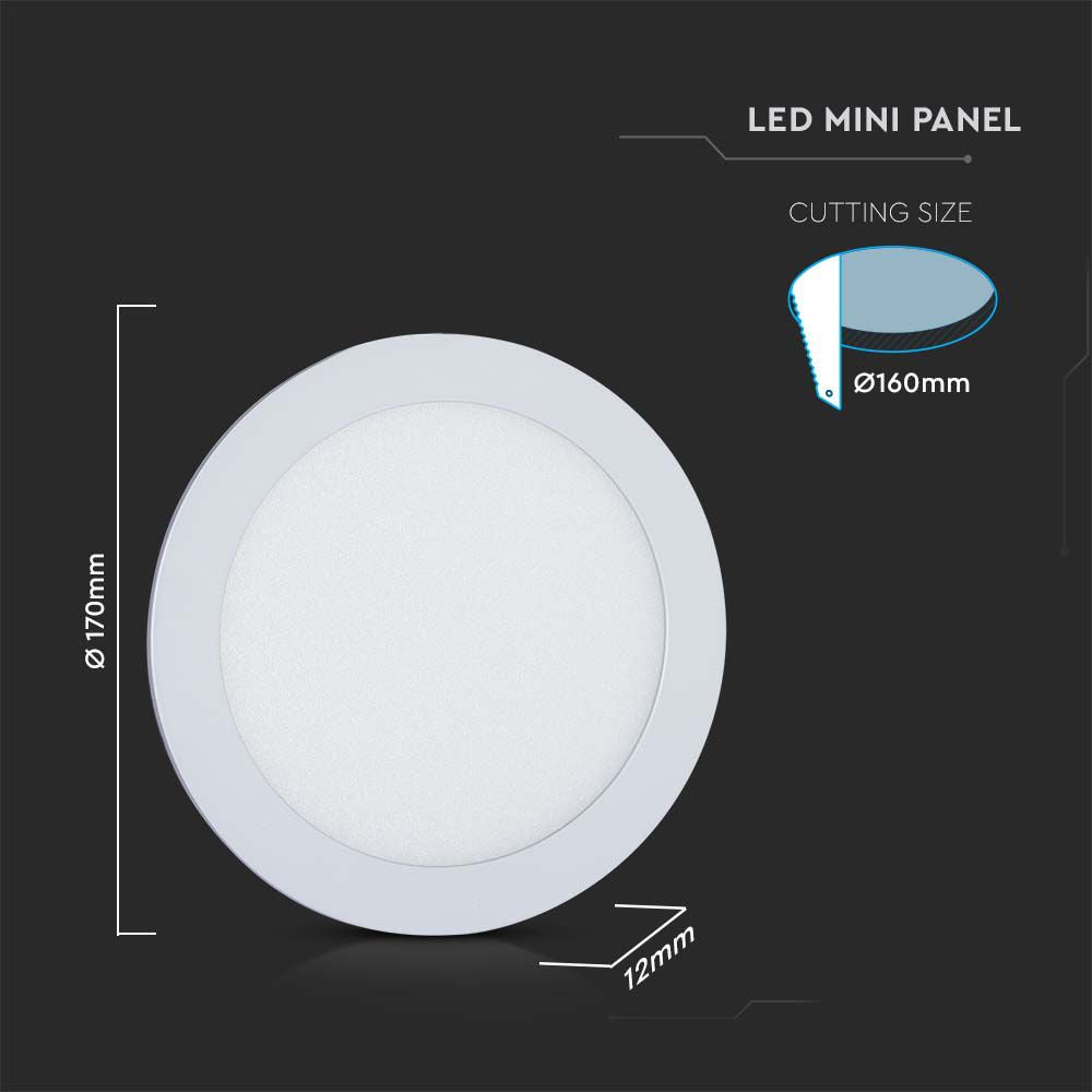 12W Panel LED / Barwa:3w1/ Okrągły