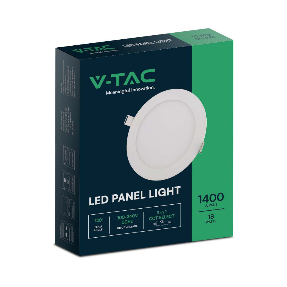 18W Panel LED / Barwa:3w1/ Okrągły