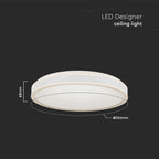 18W Lampa dekoracyjna LED / Barwa: 4000K / Kolor: Biały / Kształt: Okrągły