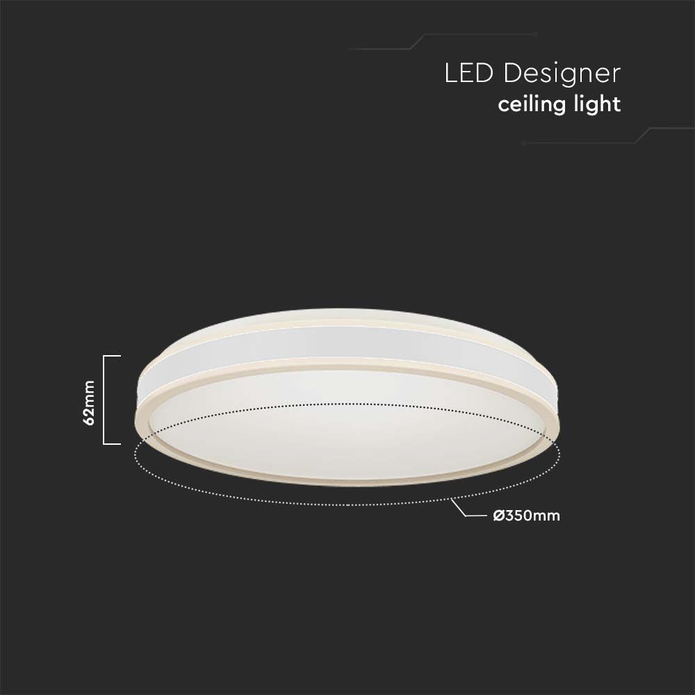 18W Lampa dekoracyjna LED / Barwa: 4000K / Kolor: Biały / Kształt: Okrągły